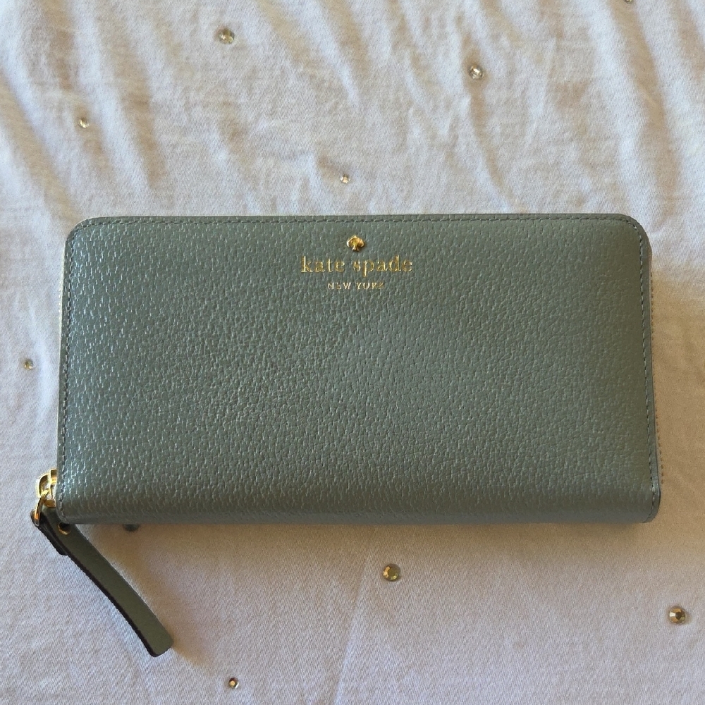 Kate Spade Green Pebbled Leather Wallet